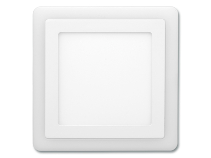 Bílý vestavný LED panel duo 245x245mm 18W denní + 6W teplá bílá