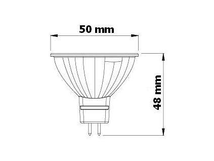 LED žárovka MR16 / GU5,3 5W 100° denní bílá