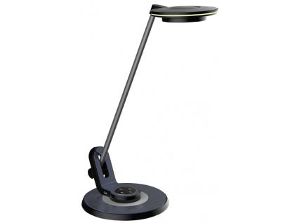 Černá LED stolní lampička 8W s USB 3000-6000K