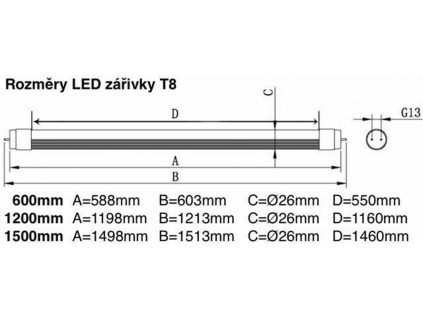 LED zářivka HBN150 150cm 20W teplá bílá s LED startérem