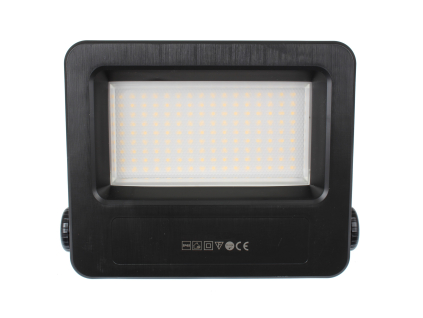 Černý LED reflektor FB 50W teplá bílá