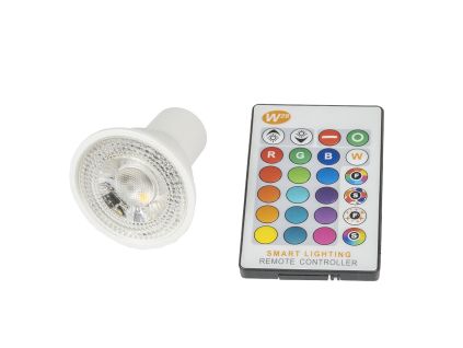 LED žárovka RGBW GU10 60° RGB (Barva světla RGB, Barva těla Teplá bílá, Zdroj 5W)
