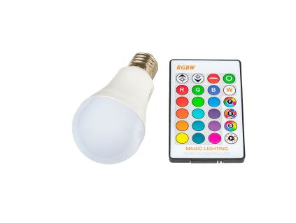 LED žárovka RGBW E27 360° RGB (Barva světla RGB, Barva těla Teplá bílá, Zdroj 5W)