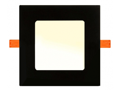 Černý vestavný LED panel 3W čtverec 85x85mm teplá bílá