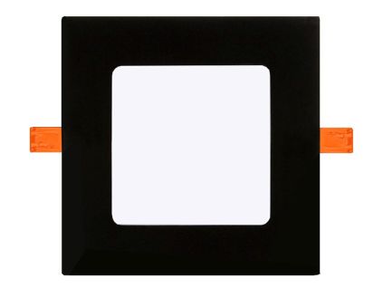 Černý vestavný LED panel čtverec 120x120mm (Barva světla Denní bílá, Stmívatelnost Nestmívatelný, Výkon 6W)