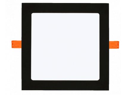 Černý vestavný LED panel čtverec 170x170mm (Barva světla Denní bílá, Stmívatelnost Nestmívatelný, Výkon 12W)