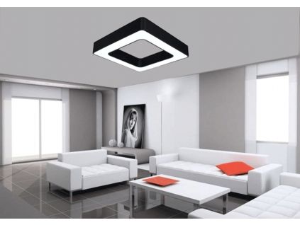 179273 1 cerny stropni led panel ctverec 36w denni bila