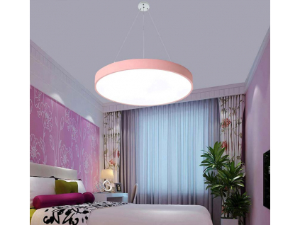 Závěsný Růžový designový LED panel 400mm 24W teplá bílá