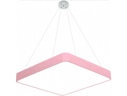 Závěsný Růžový designový LED panel 400x400mm 24W teplá bílá
