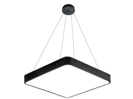 Závěsný Černý LED designový panel hranatý (Barva světla Denní bílá, Výkon 24W 400x400mm)