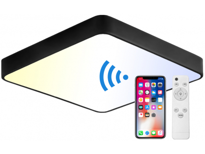 Černý LED panel 400x400mm 24W smart CCT s ovladačem