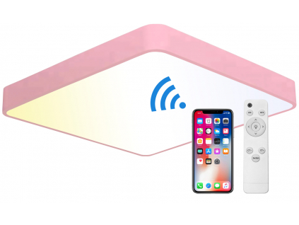 Růžový LED panel 600x600mm 48W smart CCT s ovladačem