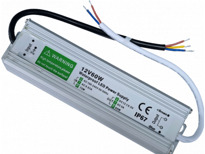 LED zdroj 12V 60W SLIM IP67 voděodolný