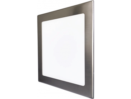 Matný chrom vestavný LED panel 175x175mm 12W teplá bílá
