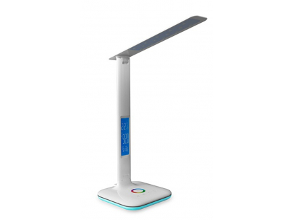 Bílá LED stolní lampička ROBIN nastavitelná 7W RGB s RGB podsvícením