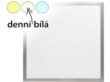 Stříbrný podhledový LED panel 600x600mm (Barva světla Teplá bílá, Stmívatelnost Stmívatelný, Výkon 45W)