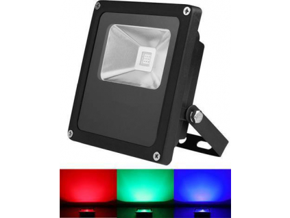 Černý RGB LED reflektor 10W s IR dálkovým ovladačem