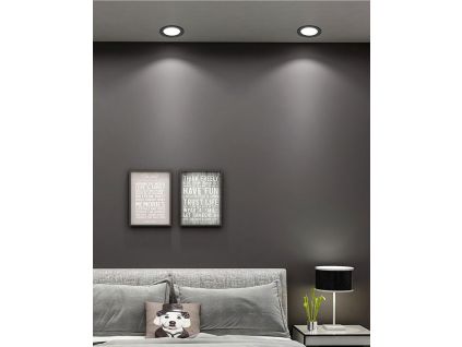 Černý vestavný LED panel kulatý 120mm (Barva světla Denní bílá, Stmívatelnost Nestmívatelný, Výkon 6W)
