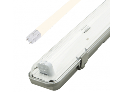 LED prachotěsné těleso + 1x 60cm LED trubice 8W teplá bílá