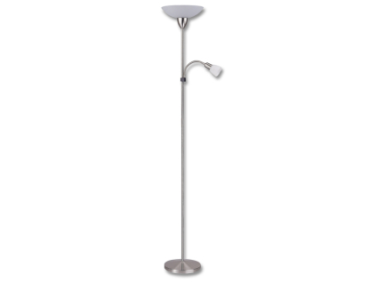 Bílá LED stojací lampa 15W denní bílá s chromovým stojanem