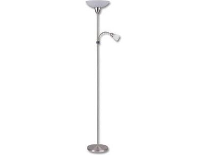 Bílá LED stojací lampa s chromovým stojanem (Barva světla Teplá bílá, Stmívatelnost Nestmívatelný, Výkon 15W)