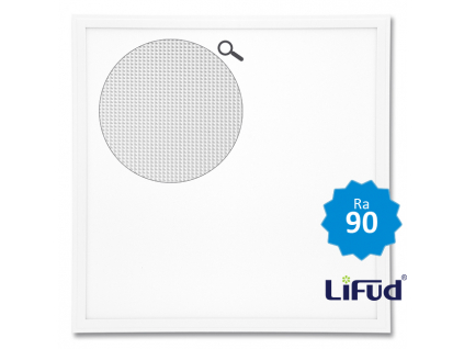 Bílý LED panel s rámečkem 600x600mm 45W lifud UGR RA90 denní bílá