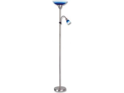 Modrá LED stojací lampa s chromovým stojanem (Barva světla Teplá bílá, Stmívatelnost Nestmívatelný, Výkon 15W)