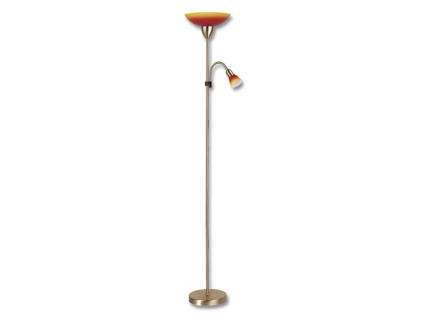 Oranžová LED stojací lampa 15W denní bílá s patinou