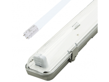 LED prachotěsné těleso + 1x 60cm LED trubice 8W studená bílá