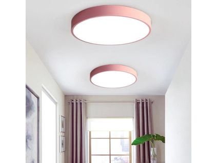 Růžový stropní LED panel 400mm s čidlem (Barva světla Denní bílá, Stmívatelnost Nestmívatelný, Výkon 24W 400mm)