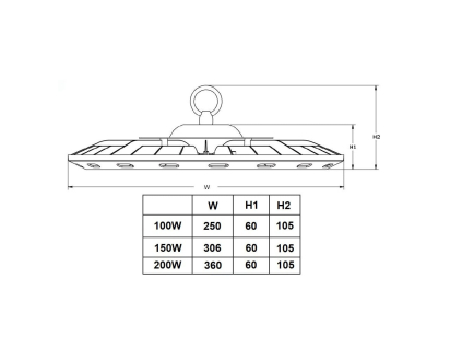 LED průmyslové svítidlo EH2-UFO100W denní bílá