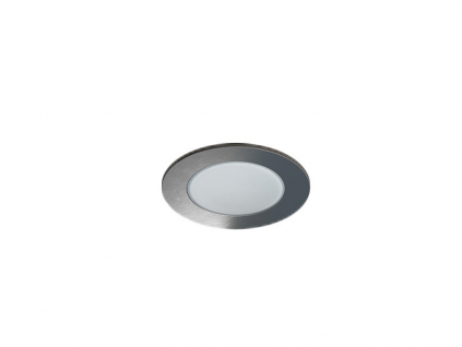 Pevný LED podhled SPOTLIGHT IP65 ROUND bodovka stříbrná broušená 5W teplá