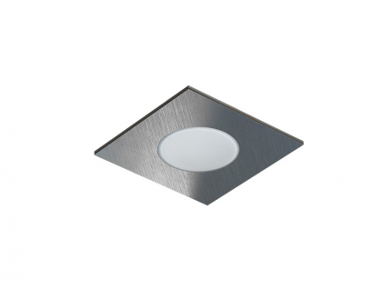 Pevný LED podhled SPOTLIGHT IP65 SQUARE bodovka stříbrná broušená 5W teplá
