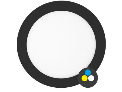 černý vestavný LED panel LADA IP44 (Barva světla CCT Smart, Stmívatelnost Stmívatelný, Výkon 18W)