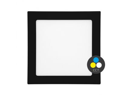 černý vestavný LED panel CCT RAFA IP44 (Výkon 12W)