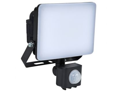 Černý LED reflektor FIST 5000K IP65 s pohybovým čidlem (Barva světla Studená bílá, Stmívatelnost Stmívatelný, Výkon 30W)