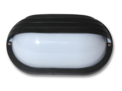 Technické svítidlo ovál s krytem černé