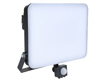 Černý LED reflektor FIST 5000K IP65 s pohybovým čidlem (Barva světla Studená bílá, Stmívatelnost Stmívatelný, Výkon 50W)