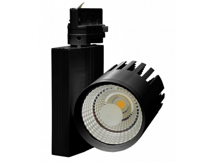 Černý 3 fázový lištový LED reflektor 40W denní bílá
