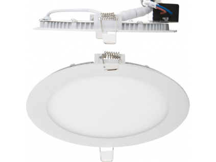 Bílý kulatý vestavný LED panel 225mm 18W teplá bílá
