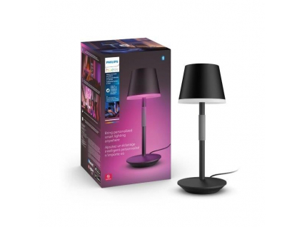 Philips Hue 8719514404595 LED přenosdná dotyková stolní lampa Go 36cm | 1x6,2W | 530lm - černá IP54, White and Color Ambiance