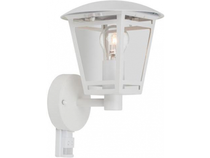 Bílá LED retro lampa nástěnná s pohybovým čidlem 8W teplá bílá