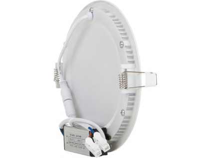 Stmívatelný bílý kruhový vestavný LED panel 166mm 12W teplá bílá