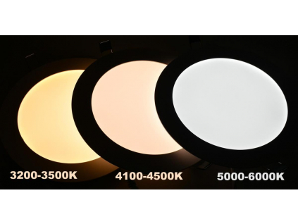 Stmívatelný chromový kruhový vestavný LED panel 175mm 12W denní bílá