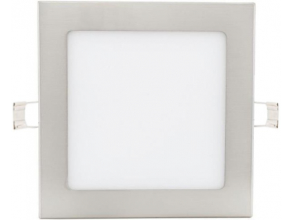Stmívatelný chromový vestavný LED panel 175x175mm 12W teplá bílá