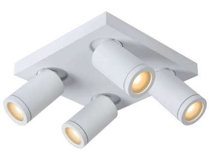 Lucide 09930/20/31 stropní bodové svítidlo 4x5W | LED GU10 | 4x320lm | 2200K/3000K | IP44 - žárovka je součástí balení, bílá, nastavitelné, stmívatelné, CCT