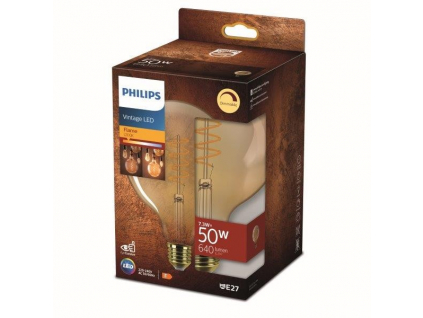 Philips 8719514337831 LED žárovka vintage 1x7,3W/50W | E27 | 640lm | 2200K | G120 - stmívatelná, zlatá