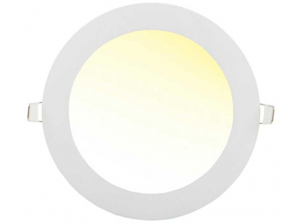Bílý kruhový vestavný LED panel 166mm 12W teplá bílá 24V