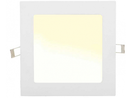 Bílý vestavný LED panel 166x166mm 12W teplá bílá 24V