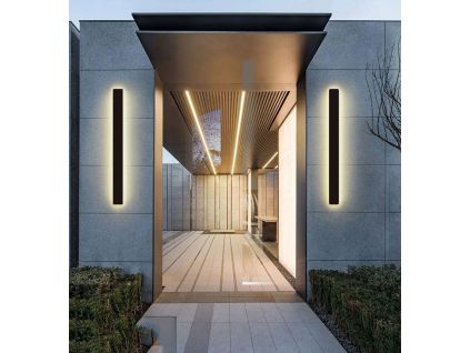 Černé LED moderní nástěnné svítidlo strip Z 100cm/8cm (Barva světla Teplá bílá, Stmívatelnost Nestmívatelný, Výkon 30W)